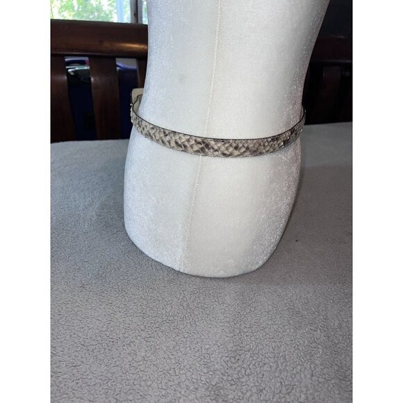 BERGDORF GOODMAN Phyton Snakeskin Covered Buckle Slim Belt - Picture 7 of 10